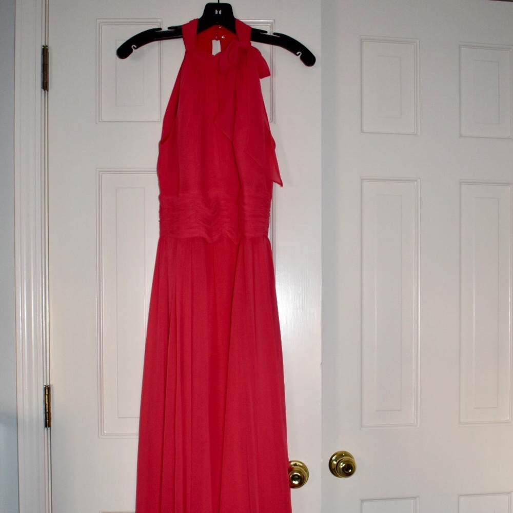 Bridesmaids/floor length hot pink dress